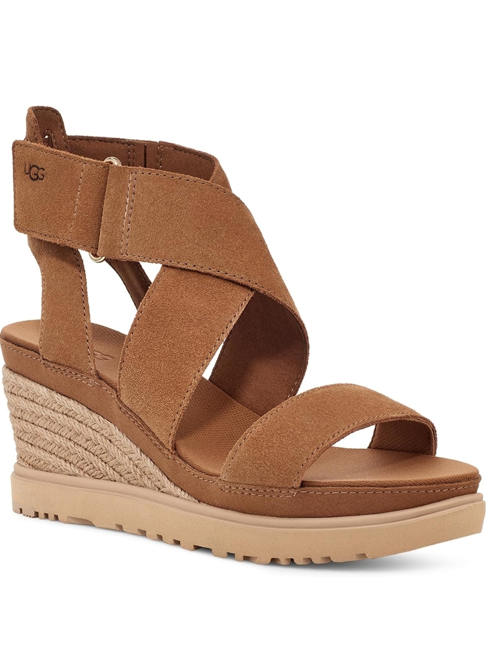 UGG Ileana Women’s Tan Suede Wedge Sandals New Size 7.5 US